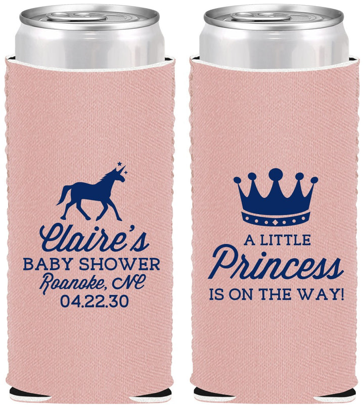 Custom Baby Shower Neoprene Slim Can Coolers - Little Princess | 90174