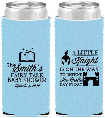 Custom Baby Shower Neoprene Slim Can Coolers - Little Knight | 90175