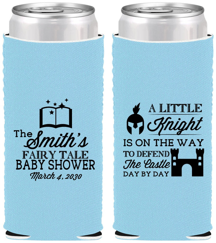 Custom Baby Shower Neoprene Slim Can Coolers - Little Knight | 90175