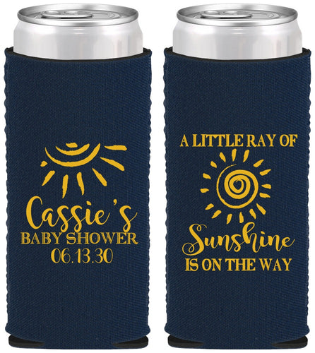Custom Baby Shower Neoprene Slim Can Coolers - Sunshine | 90179
