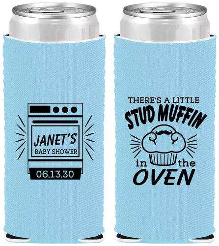Custom Baby Shower Neoprene Slim Can Coolers - Stud Muffin | 90182