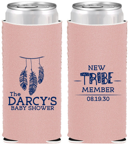 Custom Baby Shower Neoprene Slim Can Coolers - Tribe Member | 90183
